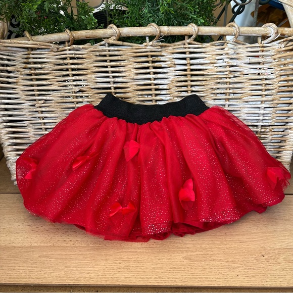 Disney Other - Red sparkle tutu with bows